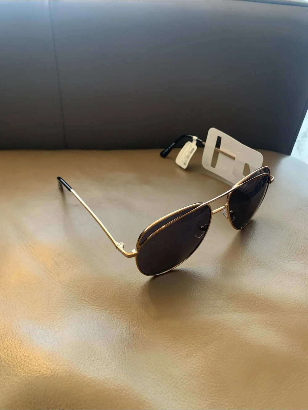 Icing Gold Frame with Black Lenses Aviator Sunglasses